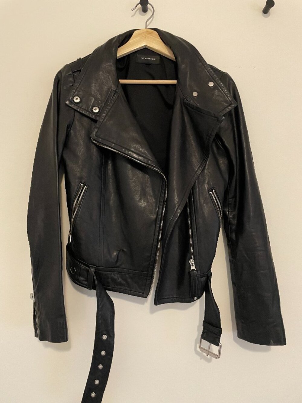 Mackage Lambskin Leather Moto Jacket – Size S
